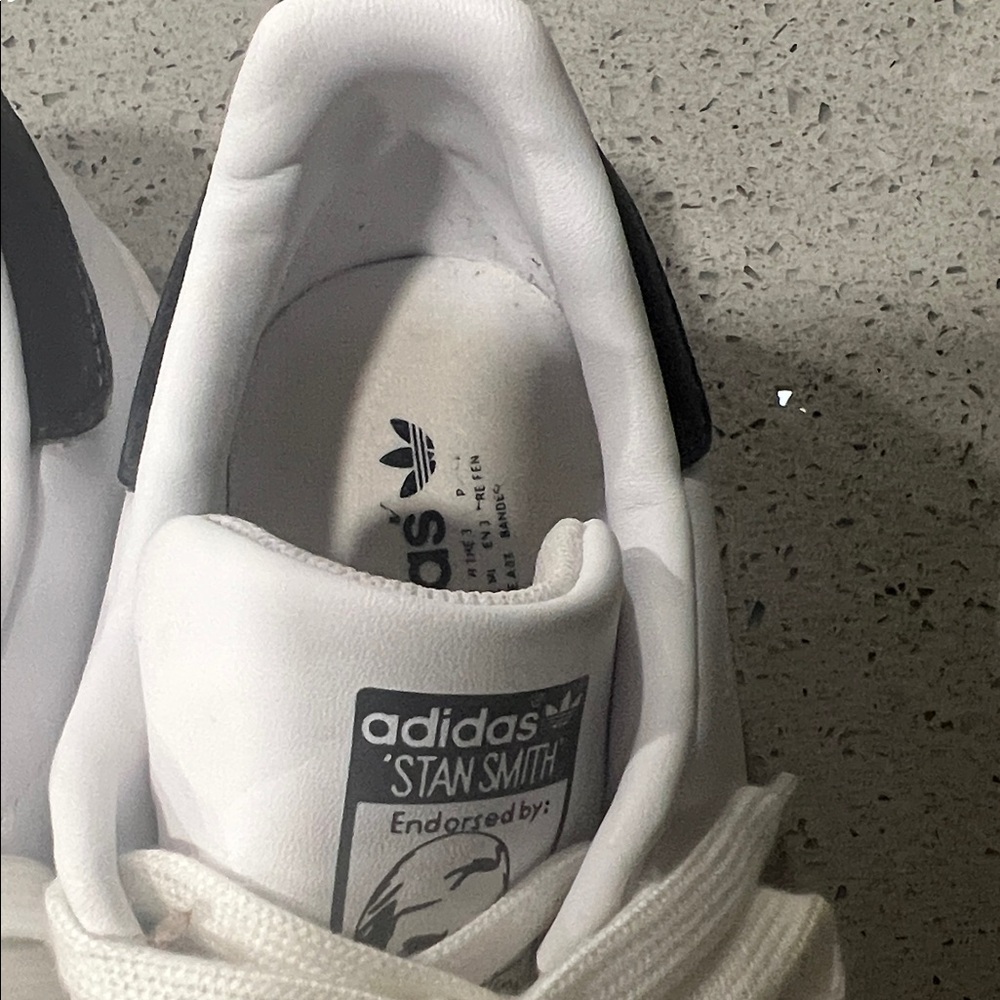 Adidas Stan Smith White and Black Women's Sneakers - Picture 2 of 7
